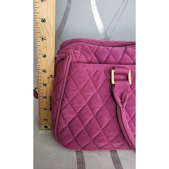 Vera Bradley Pink Quilted Duffel Shoulder Bag Purse Travel Tote Hawthorn Handbag - Picture 10 of 15